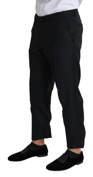 Elegant Black Virgin Wool Cropped Pants - Luxury for You