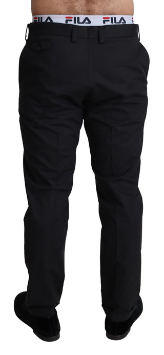 Elegant Black Stretch Cotton Trousers - Luxury for You