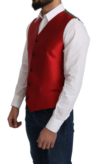 Ravishing Red Silk Formal Vest - Luxury for You