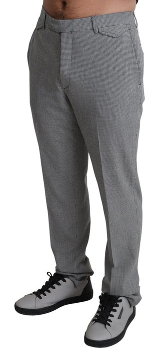 Elegant Checkered Wool Formal Trousers - Luxury for You