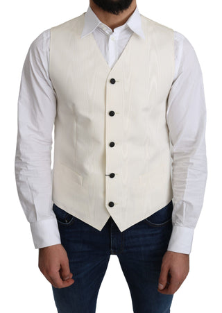 Elegant Off-white Silk Formal Vest - Luxury for You