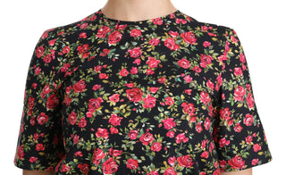 Elegant Black Floral Crew Neck Top - Luxury for You