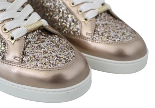 Ballet Pink Glitter Leather Sneakers - Luxury for You