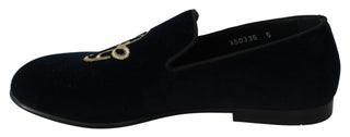 Elegant Blue Embroidered Loafers - Luxury for You