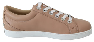 Powder Pink Nappa Leather Sneakers - Luxury for You