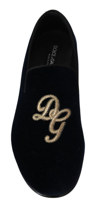 Elegant Blue Embroidered Loafers - Luxury for You