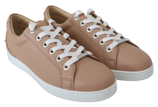 Powder Pink Nappa Leather Sneakers - Luxury for You