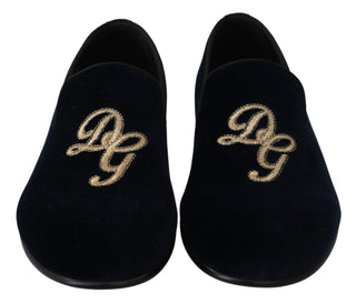 Elegant Blue Embroidered Loafers - Luxury for You