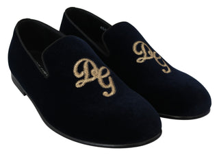 Elegant Blue Embroidered Loafers - Luxury for You