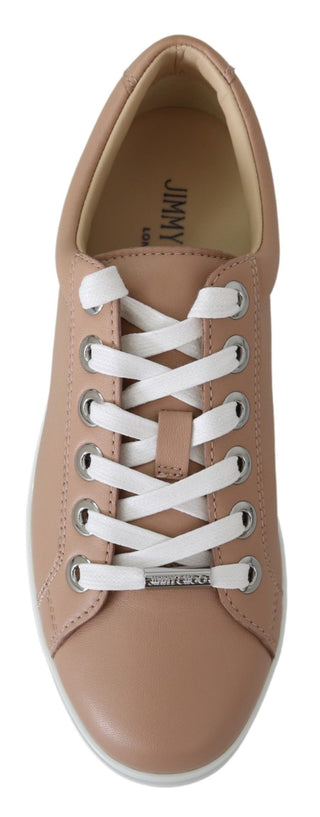 Powder Pink Nappa Leather Sneakers - Luxury for You