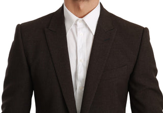 Elegant Brown Virgin Wool Martini Blazer - Luxury for You