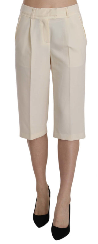 Elegant Straight Cropped Pants In Cream - Luxury for You