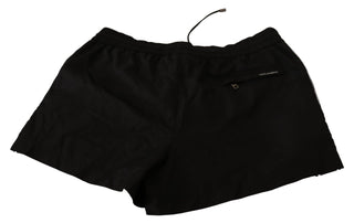 Elegant Black King Motive Swim Trunks - Luxury for You