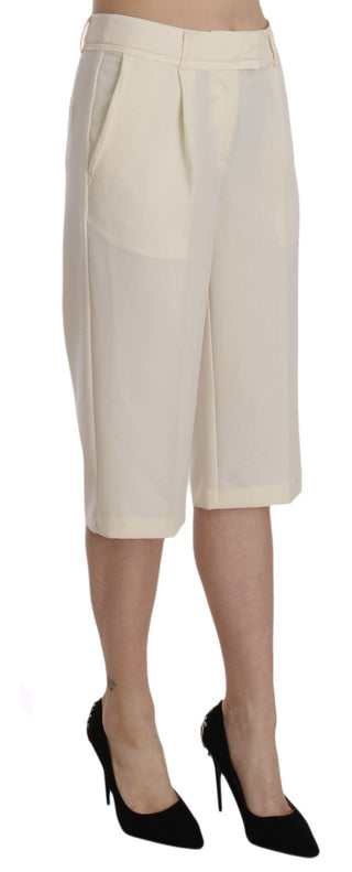 Elegant Straight Cropped Pants In Cream - Luxury for You