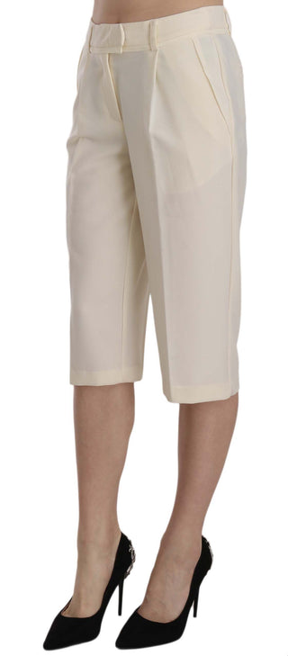 Elegant Straight Cropped Pants In Cream - Luxury for You