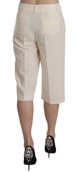 Elegant Straight Cropped Pants In Cream - Luxury for You