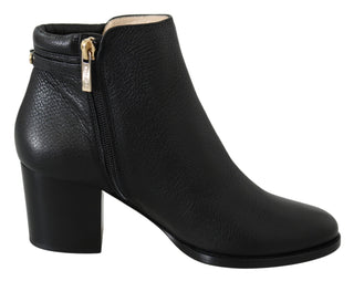 Elegant Black Leather Heeled Boots - Luxury for You