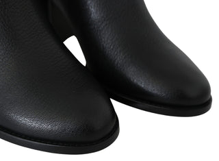 Elegant Black Leather Heeled Boots - Luxury for You