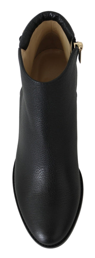 Elegant Black Leather Heeled Boots - Luxury for You