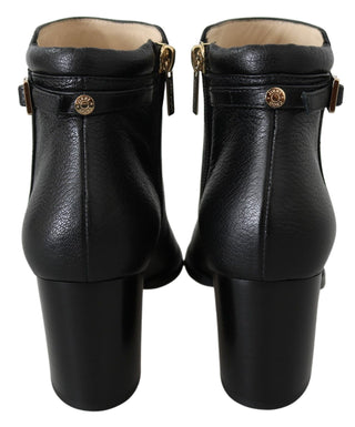 Elegant Black Leather Heeled Boots - Luxury for You