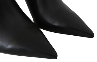 Elegant Black Gold Leather Pumps - Luxury for You