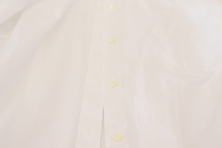 Elegant White Cotton Button-up Top