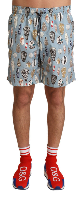 Elegant Seashell Print Swim Trunks - Luxury for You