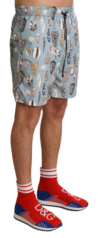 Elegant Seashell Print Swim Trunks - Luxury for You