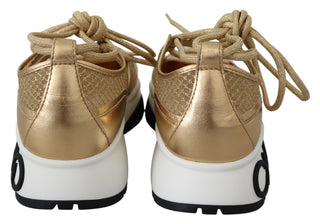 Golden Glamour Mesh Leather Sneakers - Luxury for You