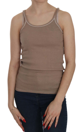 Chic Brown Sleeveless Spaghetti Strap Top - Luxury for You