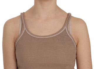 Chic Brown Sleeveless Spaghetti Strap Top - Luxury for You