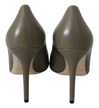 Elegant Pebble Green Pointed Toe Pumps - Luxury for You