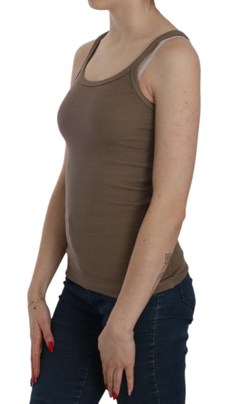 Chic Spaghetti Strap Cotton Top - Earthy Elegance - Luxury for You