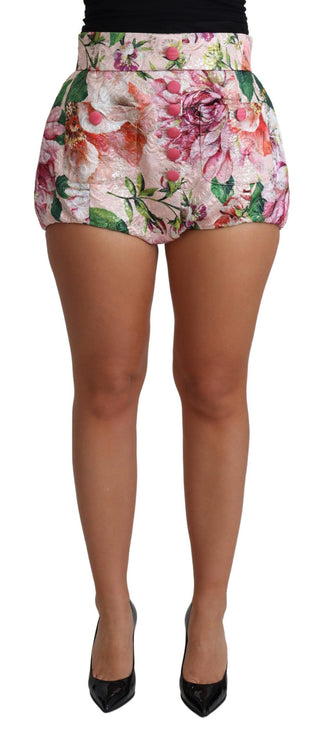 Chic Pink Floral High-waist Hot Pants - Luxury for You