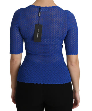 Elegant Blue Sheer Blouse - Luxury for You