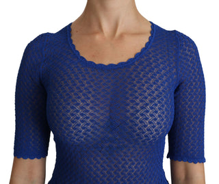 Elegant Blue Sheer Blouse - Luxury for You