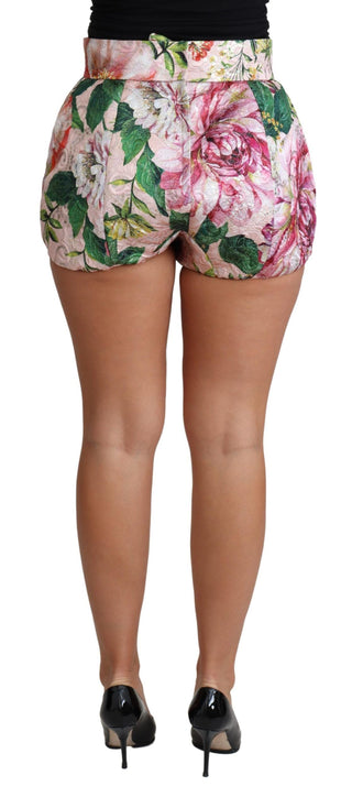 Chic Pink Floral High-waist Hot Pants - Luxury for You