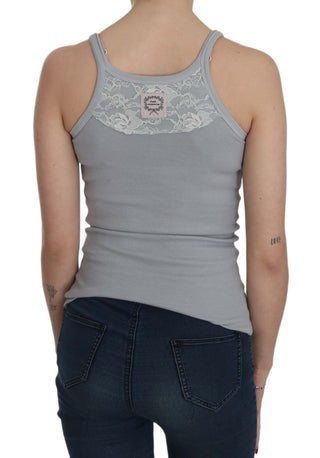 Elegant Sleeveless Light Gray Cotton Blouse - Luxury for You