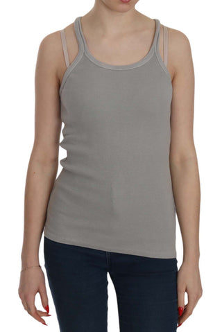 Elegant Sleeveless Grey Cotton Blouse - Luxury for You