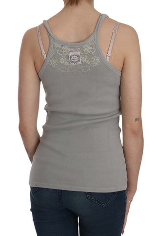 Elegant Sleeveless Grey Cotton Blouse - Luxury for You