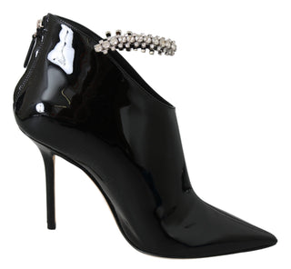 Elegant Black Patent Heeled Boots - Luxury for You