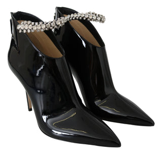 Elegant Black Patent Heeled Boots - Luxury for You