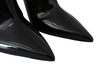 Elegant Black Patent Heeled Boots - Luxury for You