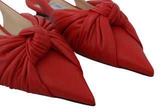 Chic Red Pointed Toe Leather Flats - Luxury for You