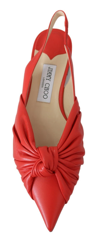 Chic Red Pointed Toe Leather Flats - Luxury for You