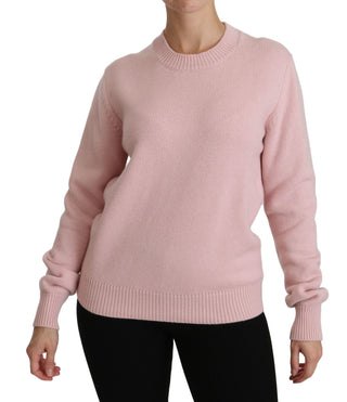 Cashmere-blend Pink Crew Neck Sweater - Luxury for You