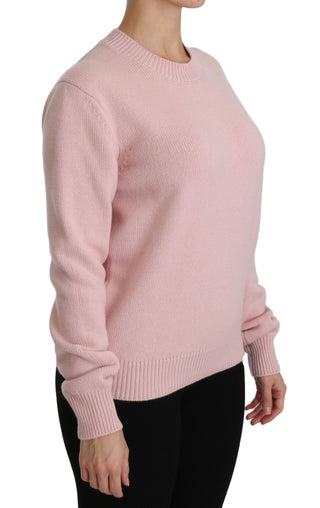 Cashmere-blend Pink Crew Neck Sweater - Luxury for You