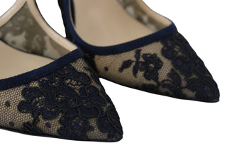 Navy Lancer Leather Pumps Elegance Unleashed - Luxury for You