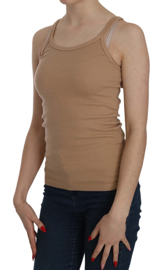 Beige Cotton Spaghetti Strap Tank - Luxury for You