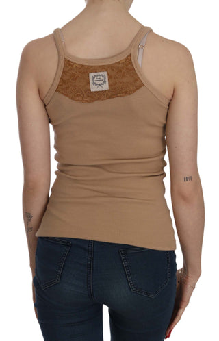 Beige Cotton Spaghetti Strap Tank - Luxury for You